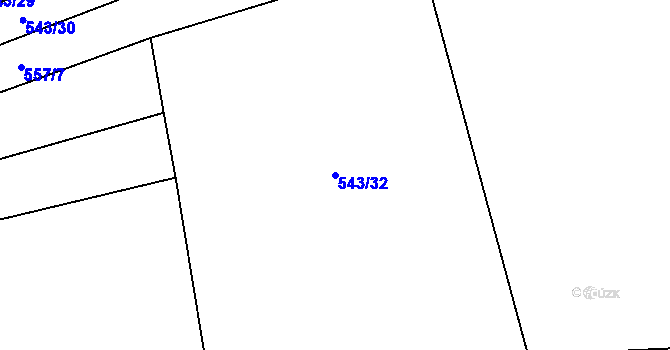 Parcela st. 543/32 v KÚ Drahany, Katastrální mapa