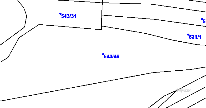 Parcela st. 543/46 v KÚ Drahany, Katastrální mapa