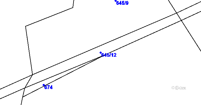 Parcela st. 645/12 v KÚ Drahany, Katastrální mapa