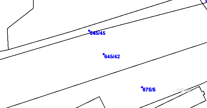 Parcela st. 645/42 v KÚ Drahany, Katastrální mapa