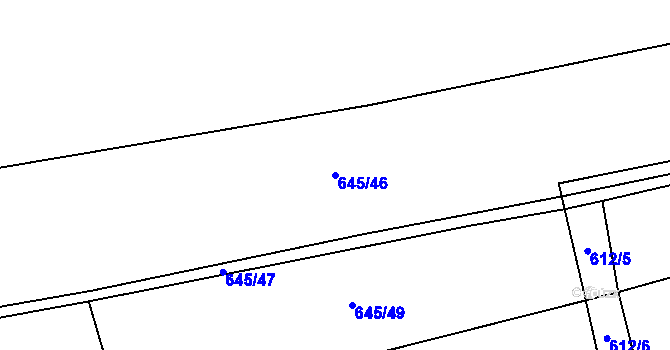 Parcela st. 645/46 v KÚ Drahany, Katastrální mapa