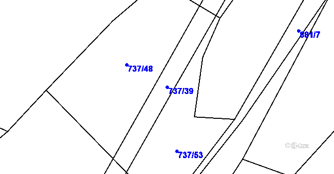 Parcela st. 737/39 v KÚ Drahany, Katastrální mapa