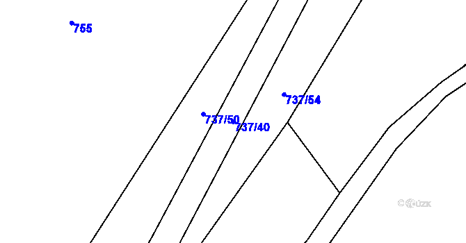 Parcela st. 737/40 v KÚ Drahany, Katastrální mapa