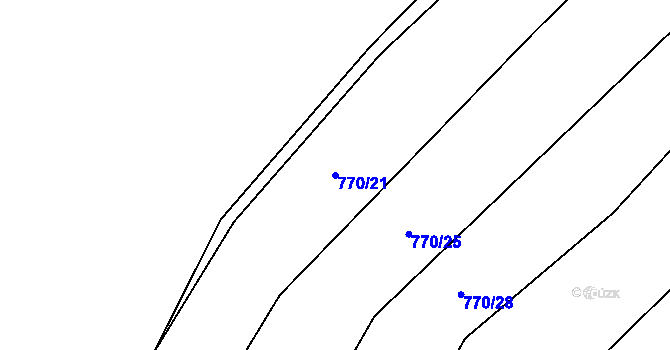 Parcela st. 770/21 v KÚ Drahany, Katastrální mapa