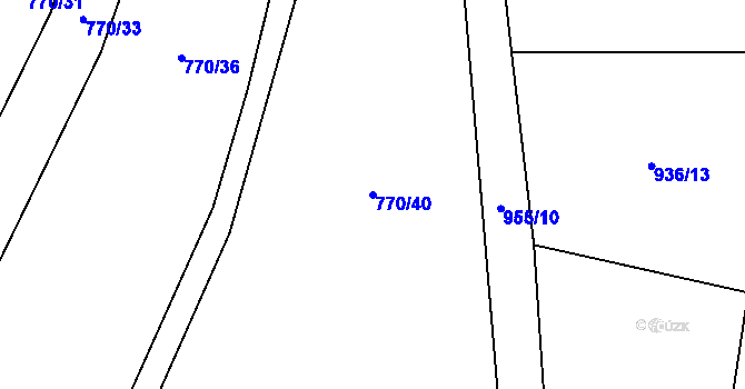 Parcela st. 770/40 v KÚ Drahany, Katastrální mapa