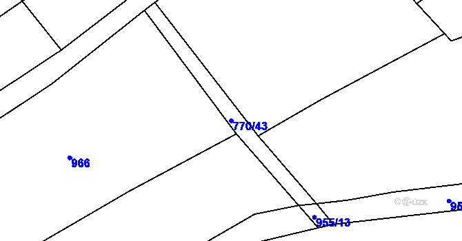 Parcela st. 770/43 v KÚ Drahany, Katastrální mapa