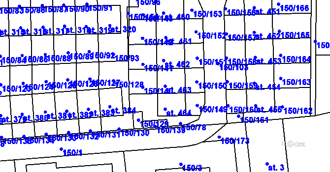 Parcela st. 463 v KÚ Drahelčice, Katastrální mapa