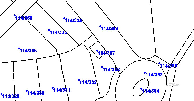 Parcela st. 114/367 v KÚ Drahelčice, Katastrální mapa
