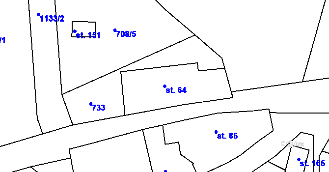 Parcela st. 64 v KÚ Drahenice, Katastrální mapa