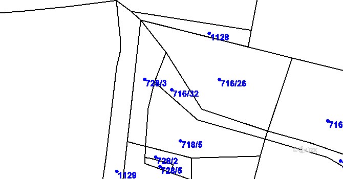 Parcela st. 716/32 v KÚ Drahenice, Katastrální mapa