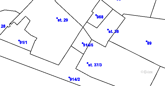 Parcela st. 914/5 v KÚ Drahenice, Katastrální mapa