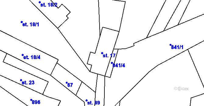 Parcela st. 17 v KÚ Drahenický Málkov, Katastrální mapa