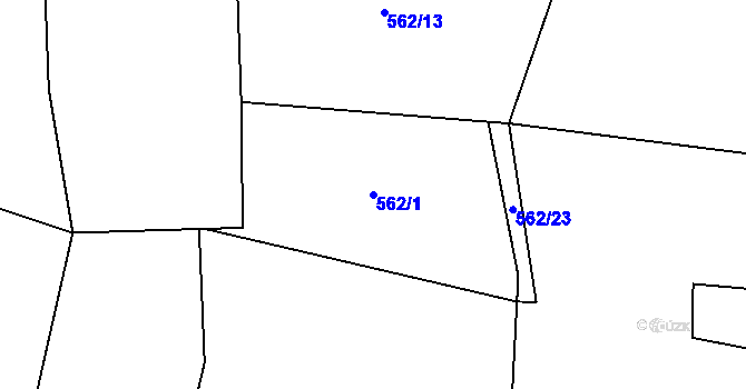Parcela st. 562/1 v KÚ Drahenický Málkov, Katastrální mapa
