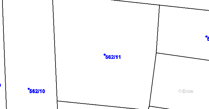 Parcela st. 562/11 v KÚ Drahenický Málkov, Katastrální mapa
