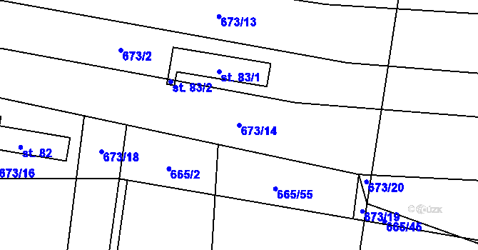 Parcela st. 673/14 v KÚ Drahenický Málkov, Katastrální mapa