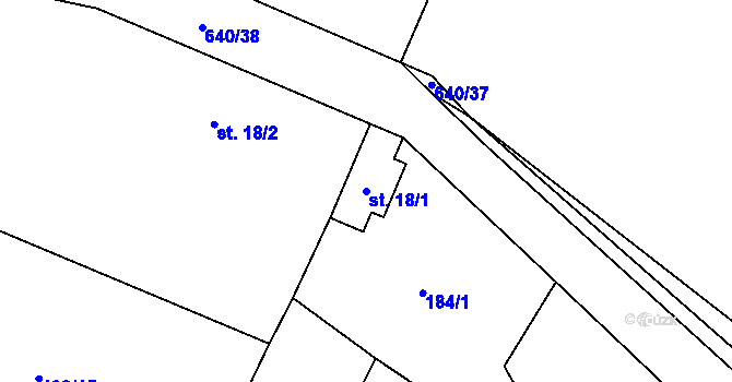 Parcela st. 18/1 v KÚ Drahkov, Katastrální mapa