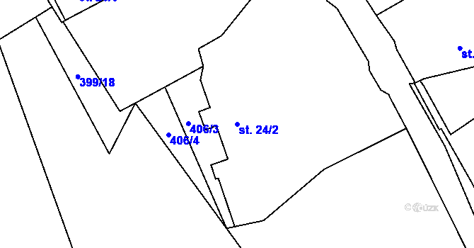 Parcela st. 24/2 v KÚ Drahkov, Katastrální mapa