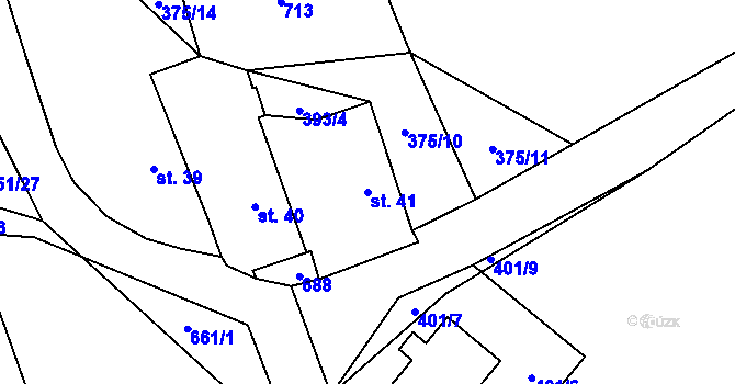 Parcela st. 41 v KÚ Drahkov, Katastrální mapa