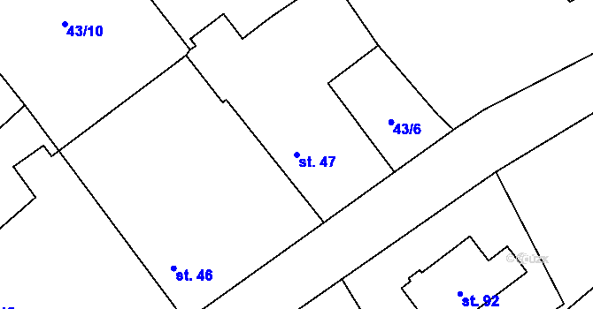 Parcela st. 47 v KÚ Drahkov, Katastrální mapa