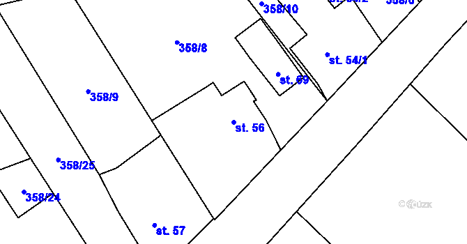Parcela st. 56 v KÚ Drahkov, Katastrální mapa