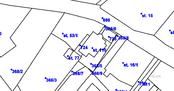 Parcela st. 76 v KÚ Drahkov, Katastrální mapa