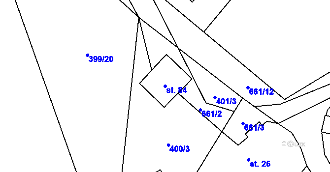 Parcela st. 84 v KÚ Drahkov, Katastrální mapa