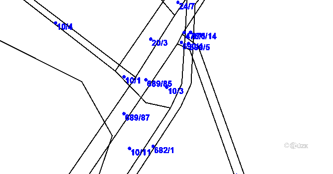 Parcela st. 10/3 v KÚ Drahkov, Katastrální mapa