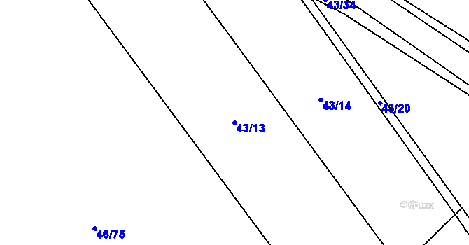 Parcela st. 43/13 v KÚ Drahkov, Katastrální mapa