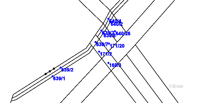 Parcela st. 171/2 v KÚ Drahkov, Katastrální mapa
