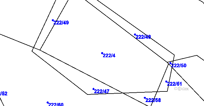 Parcela st. 222/4 v KÚ Drahkov, Katastrální mapa