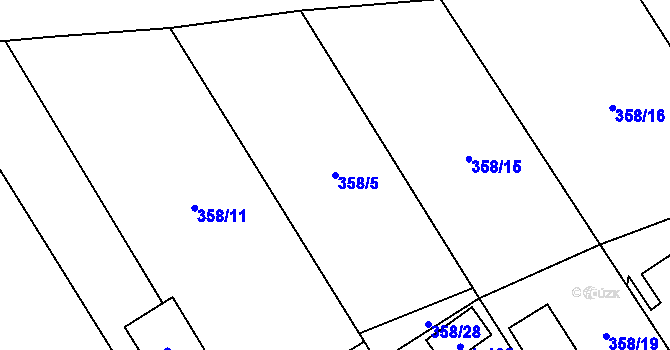 Parcela st. 358/5 v KÚ Drahkov, Katastrální mapa