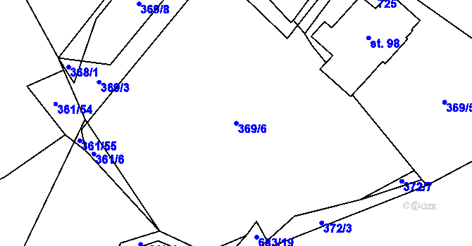 Parcela st. 369/6 v KÚ Drahkov, Katastrální mapa