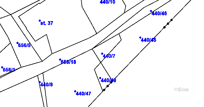 Parcela st. 440/7 v KÚ Drahkov, Katastrální mapa