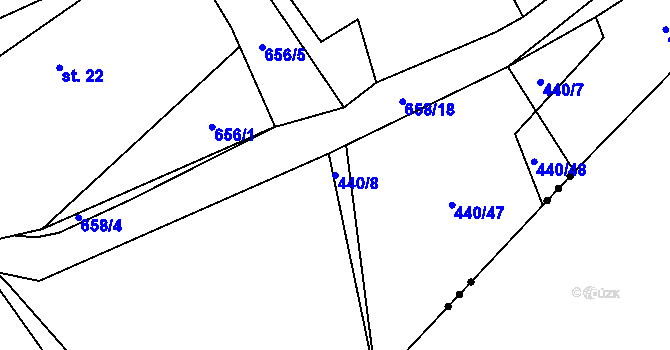 Parcela st. 440/8 v KÚ Drahkov, Katastrální mapa