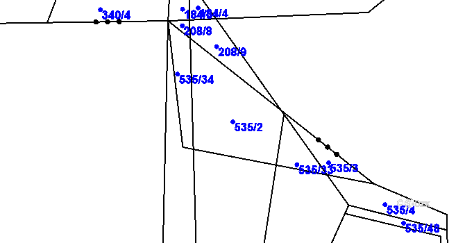 Parcela st. 535/2 v KÚ Drahkov, Katastrální mapa