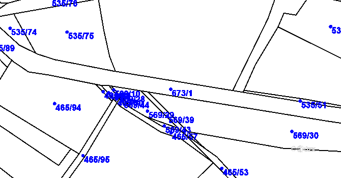 Parcela st. 673/1 v KÚ Drahkov, Katastrální mapa