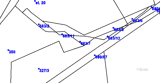 Parcela st. 683/7 v KÚ Drahkov, Katastrální mapa