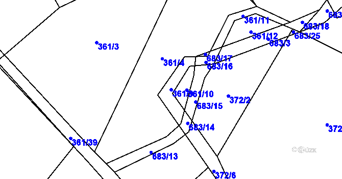 Parcela st. 361/9 v KÚ Drahkov, Katastrální mapa