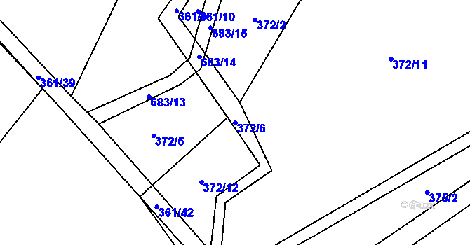 Parcela st. 372/6 v KÚ Drahkov, Katastrální mapa
