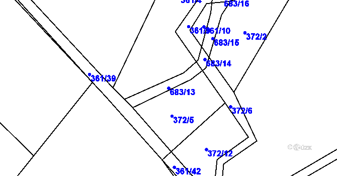 Parcela st. 683/13 v KÚ Drahkov, Katastrální mapa