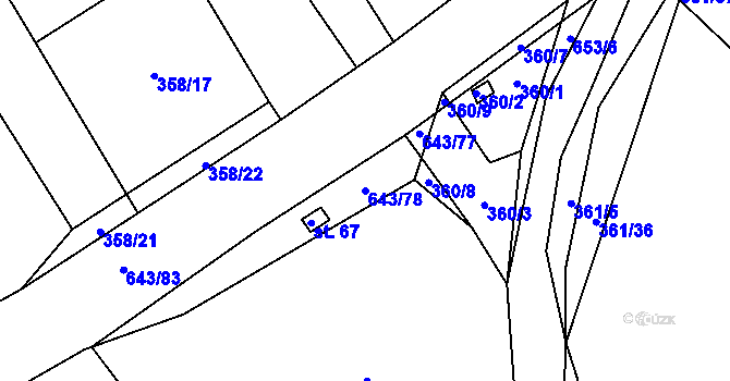 Parcela st. 643/78 v KÚ Drahkov, Katastrální mapa