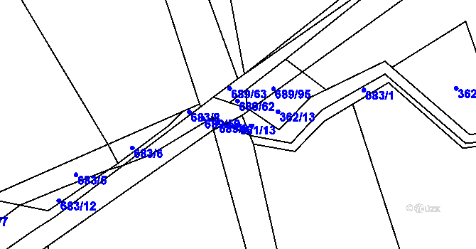 Parcela st. 661/13 v KÚ Drahkov, Katastrální mapa