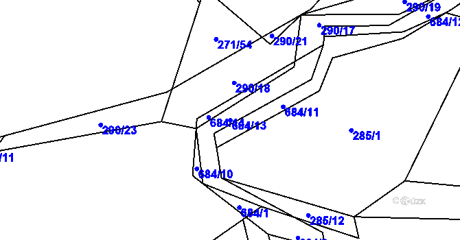 Parcela st. 684/13 v KÚ Drahkov, Katastrální mapa