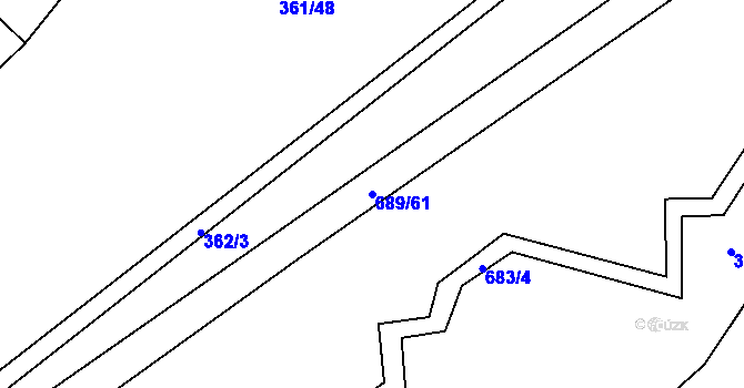Parcela st. 689/61 v KÚ Drahkov, Katastrální mapa
