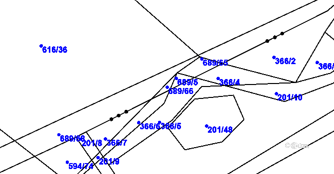 Parcela st. 689/66 v KÚ Drahkov, Katastrální mapa