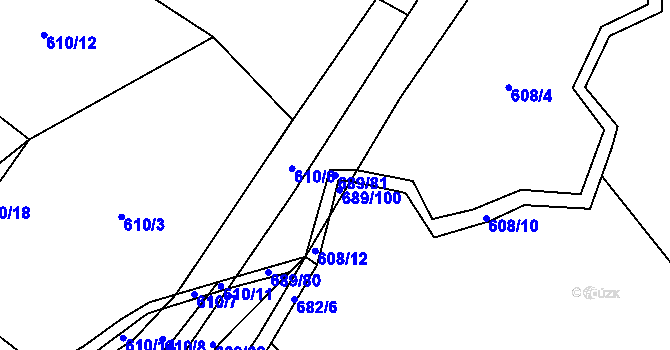 Parcela st. 689/81 v KÚ Drahkov, Katastrální mapa