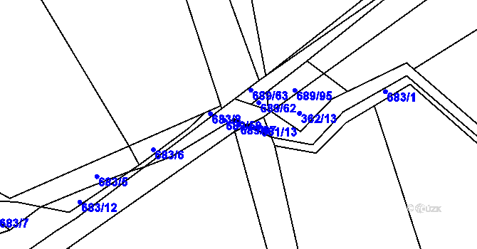 Parcela st. 689/97 v KÚ Drahkov, Katastrální mapa