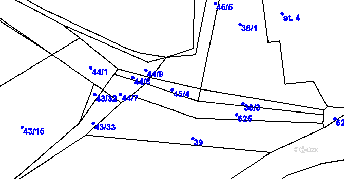 Parcela st. 45/4 v KÚ Drahkov, Katastrální mapa