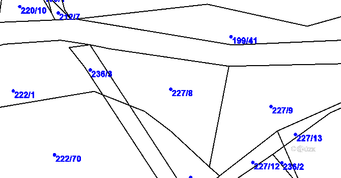 Parcela st. 227/8 v KÚ Drahkov, Katastrální mapa