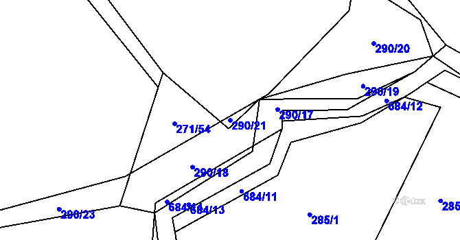 Parcela st. 290/21 v KÚ Drahkov, Katastrální mapa